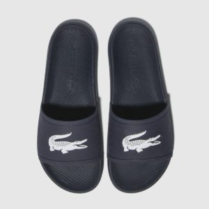 Lacoste Navy & White Croco Slide Sandals SpendersFriend