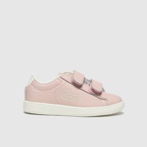 Lacoste Pale Pink Carnaby Evo Trainers Toddler SpendersFriend