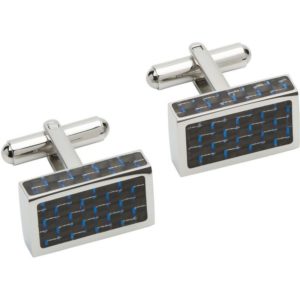 Ladies Unique & Co Stainless Steel And Carbon Fibre Cufflinks Spenders Friend