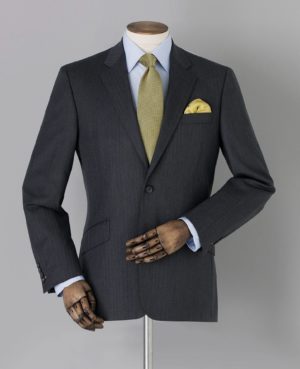 Limited Edition Grey Herringbone Tailored Suit Jacket 42" SpendersFriend