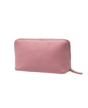 Medium Pink Leather Makeup Bag SpendersFriend