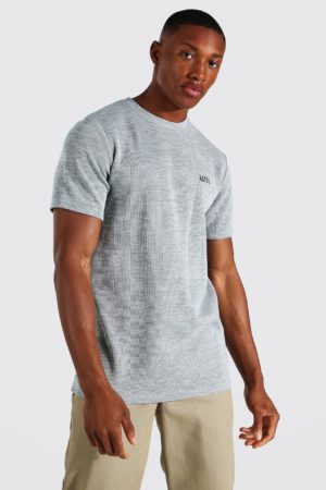 Mens Grey Original Man Slim Fit Jacquard T-Shirt SpendersFriend
