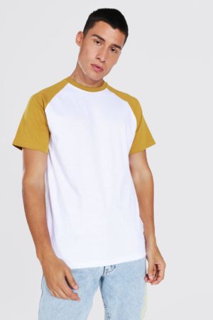 Mens Yellow Slim Fit Raglan T-Shirt SpendersFriend