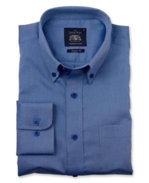 Mid Blue Pinpoint Classic Fit Button-Down Shirt S Standard SpendersFriend