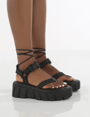 Mirage  Chunky Platform Lace Up Sandals