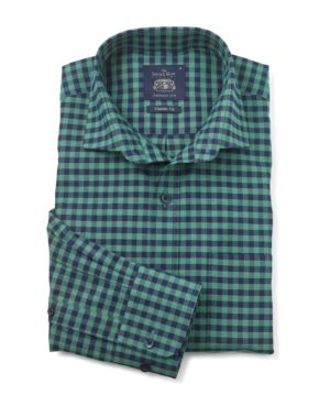 Navy Green Gingham Check Classic Fit Shirt Xxl Standard SpendersFriend