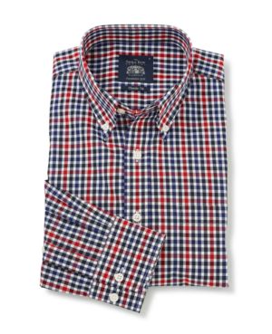 Navy Red White Check Button-Down Shirt Xxl Standard SpendersFriend