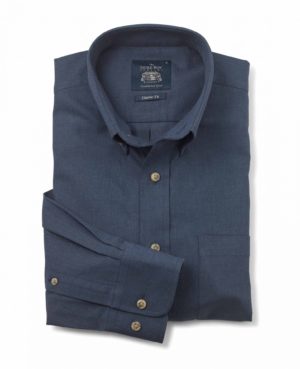 Navy Twill Classic Fit Casual Shirt S Standard SpendersFriend