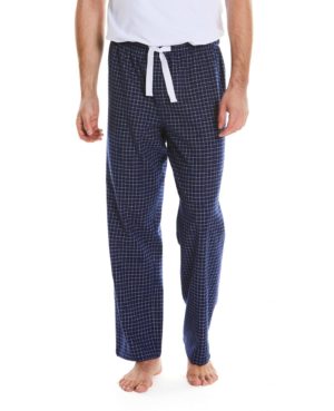 Navy White Check Brushed Cotton Lounge Pants L SpendersFriend