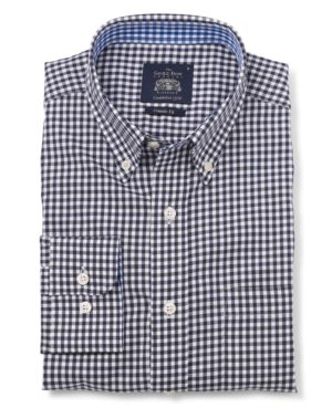Navy White Gingham Twill Classic Fit Button-Down Casual Shirt Xxxl Standard SpendersFriend