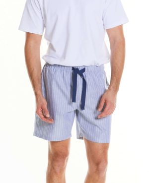 Navy White Stripe Oxford Cotton Lounge Shorts L SpendersFriend