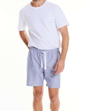 Navy White Stripe Oxford Cotton Lounge Shorts L SpendersFriend