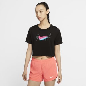 Nike Dri-Fit Women's Cropped Training T-Shirt - Black Spenders Friend