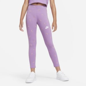 Nike Sportswear Older Kids' (Girls') Printed Leggings - Purple Spenders Friend