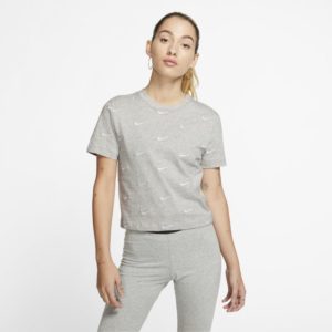 Nike Women's Swoosh Logo T-Shirt - Grey Spenders Friend