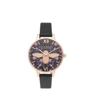 Olivia Burton Meant To Bee Black + Rose Gold Watch Spenders Friend