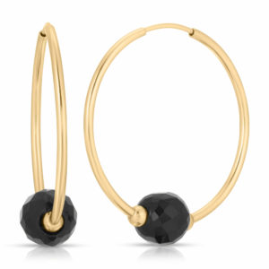 Onyx Endless Hoop Earrings 3 Ctw In 9ct Gold SpendersFriend