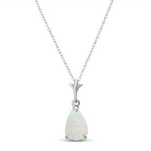 Opal Belle Pendant Necklace 0.77 Ct In 9ct White Gold SpendersFriend