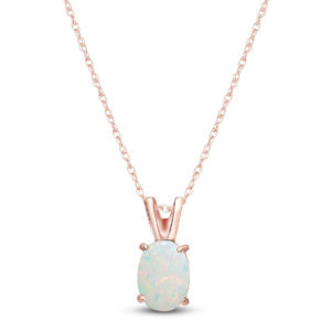 Opal Oval Pendant Necklace 0.45 Ct In 9ct Rose Gold SpendersFriend
