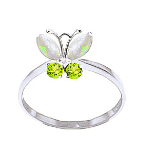 Opal & Peridot Butterfly Ring In Sterling Silver SpendersFriend