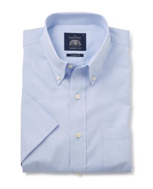 Pale Blue Classic Fit Short Sleeve Shirt S SpendersFriend