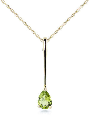 Pear Cut Peridot Pendant Necklace 0.65 Ct In 9ct Gold SpendersFriend