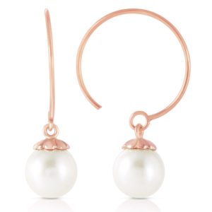 Pearl Eclipse Circle Wire Earrings 4 Ctw In 9ct Rose Gold SpendersFriend