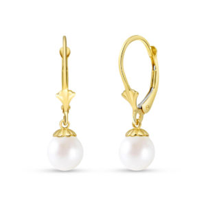 Pearl Snowcap Drop Earrings 4 Ctw In 9ct Gold SpendersFriend