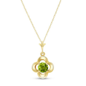 Peridot Corona Pendant Necklace 0.55 Ct In 9ct Gold SpendersFriend