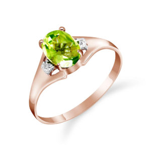 Peridot & Diamond Desire Ring In 9ct Rose Gold SpendersFriend
