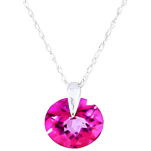 Pink Topaz Gem Drop Pendant Necklace 1 Ct In 9ct White Gold SpendersFriend