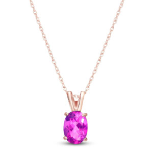 Pink Topaz Oval Pendant Necklace 0.85 Ct In 9ct Rose Gold SpendersFriend