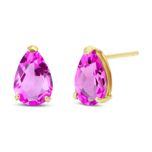 Pink Topaz Stud Earrings 3.15 Ctw In 9ct Gold SpendersFriend