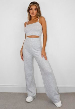 Recycled Tall Grey Co Ord Knit Bralet