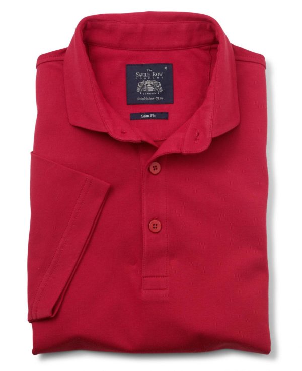 Red Cotton Piqué Slim Fit Polo Shirt Xxl SpendersFriend