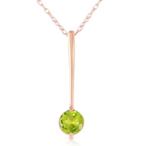 Round Cut Peridot Pendant Necklace 0.65 Ct In 9ct Rose Gold SpendersFriend
