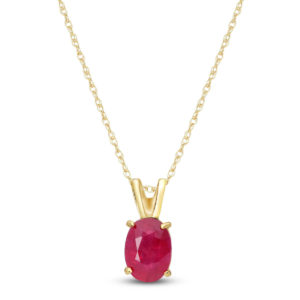 Ruby Oval Pendant Necklace 1 Ct In 9ct Gold SpendersFriend