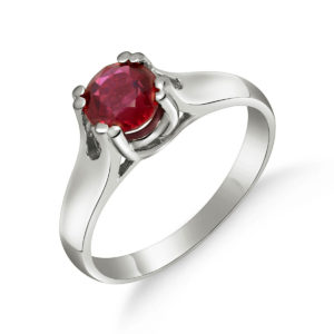 Ruby Solitaire Ring 1.35 Ct In Sterling Silver SpendersFriend