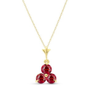 Ruby Trinity Pendant Necklace 0.75 Ctw In 9ct Gold SpendersFriend
