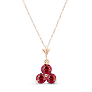 Ruby Trinity Pendant Necklace 0.75 Ctw In 9ct Rose Gold SpendersFriend