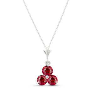 Ruby Trinity Pendant Necklace 0.75 Ctw In 9ct White Gold SpendersFriend
