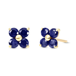 Sapphire Clover Stud Earrings 1.15 Ctw In 9ct Gold SpendersFriend
