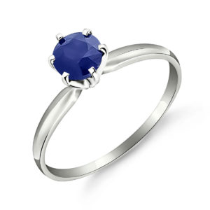 Sapphire Crown Solitaire Ring 0.65 Ct In Sterling Silver SpendersFriend