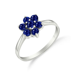 Sapphire Wildflower Cluster Ring 0.66 Ctw In Sterling Silver SpendersFriend