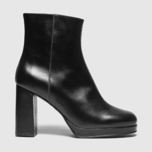 Schuh Black Beth Leather Platform Boots SpendersFriend