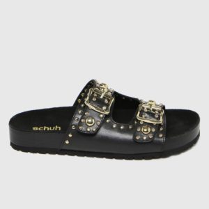 Schuh Black Tatyana Leather Studded Sandals SpendersFriend