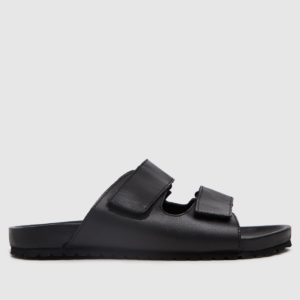 Schuh Black Theo Minimal Footbed Sandals SpendersFriend