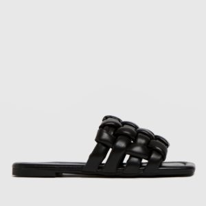 Schuh Black Tilde Weave Square Toe Sandals SpendersFriend