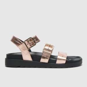 Schuh Bronze Chaser Croc Leather Chunky Sandals SpendersFriend