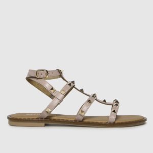 Schuh Natural Tara Leather Studded Gladiator Sandals SpendersFriend